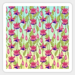 Fuchsia Flowers Pattern Sticker